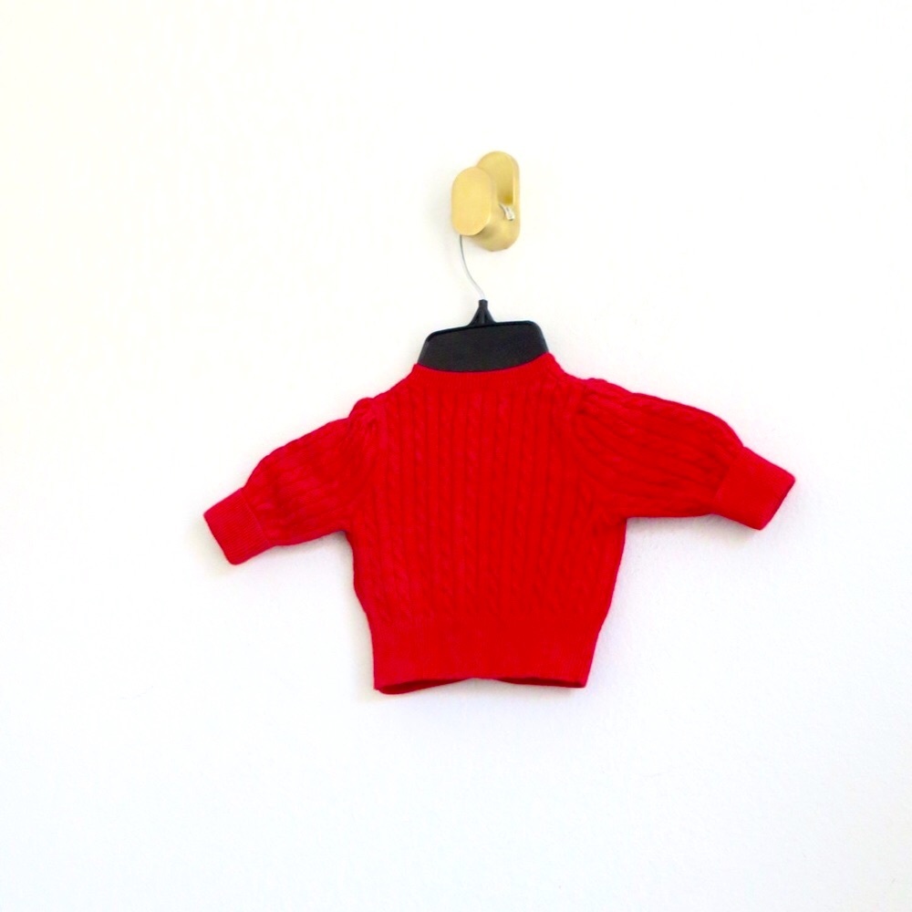 Ralph Lauren Baby Cable Knit Cardigan Button Front Knit Sweater Red 3mos Holiday - Picture 6 of 8